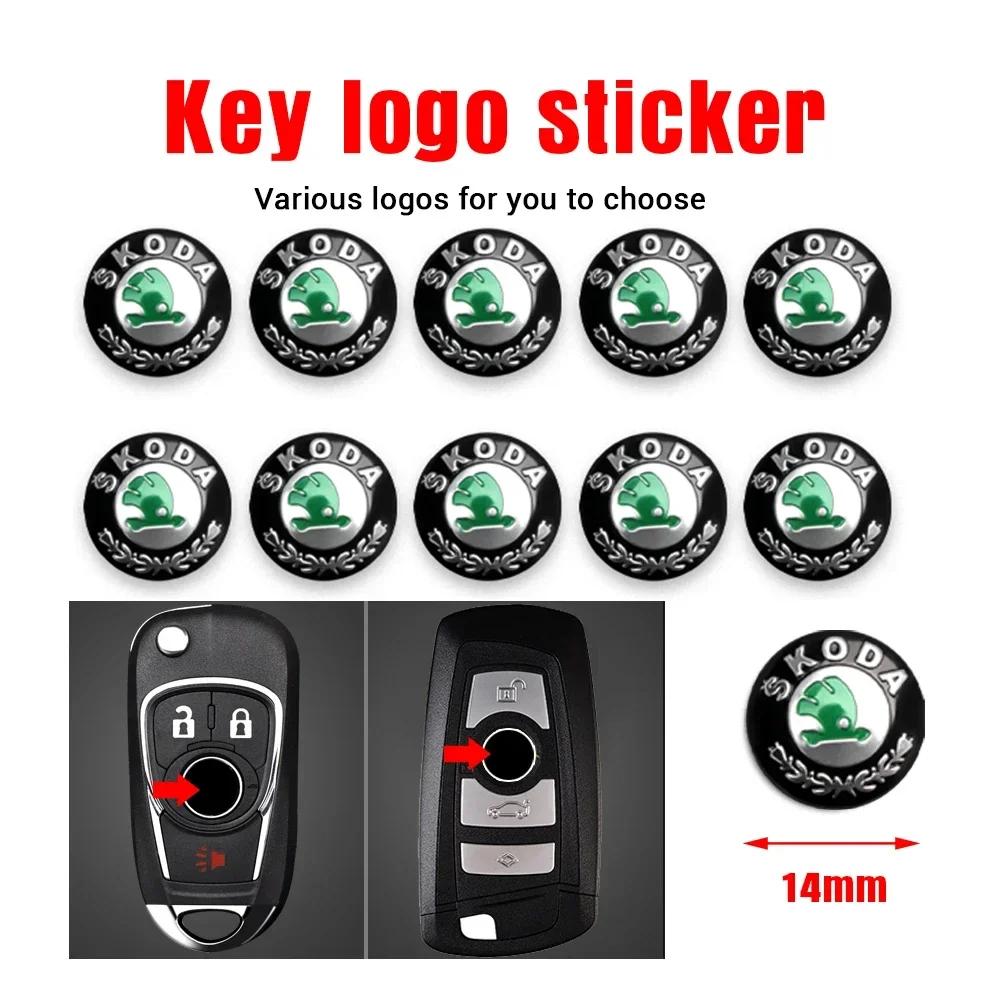rkwzn3 Car Stickers Skoda Dedicated Key Shell Emblem Paster For Skoda Octavia Rapid Kodiaq Karoq Superb Fabia Kamiq MK1 Car Accessories