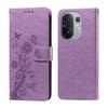 For vivo V60 5G Leather Case Butterfly Floral Imprint Wallet Stand Cover