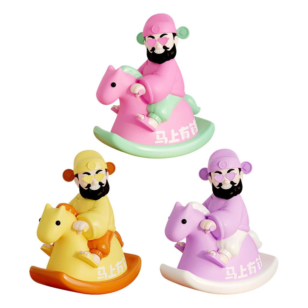 God of Wealth Figurine Desk Decoration Resin Craft Cartoon Creative Decorative Sculpture for Spring Festival Cabinet Bedroom