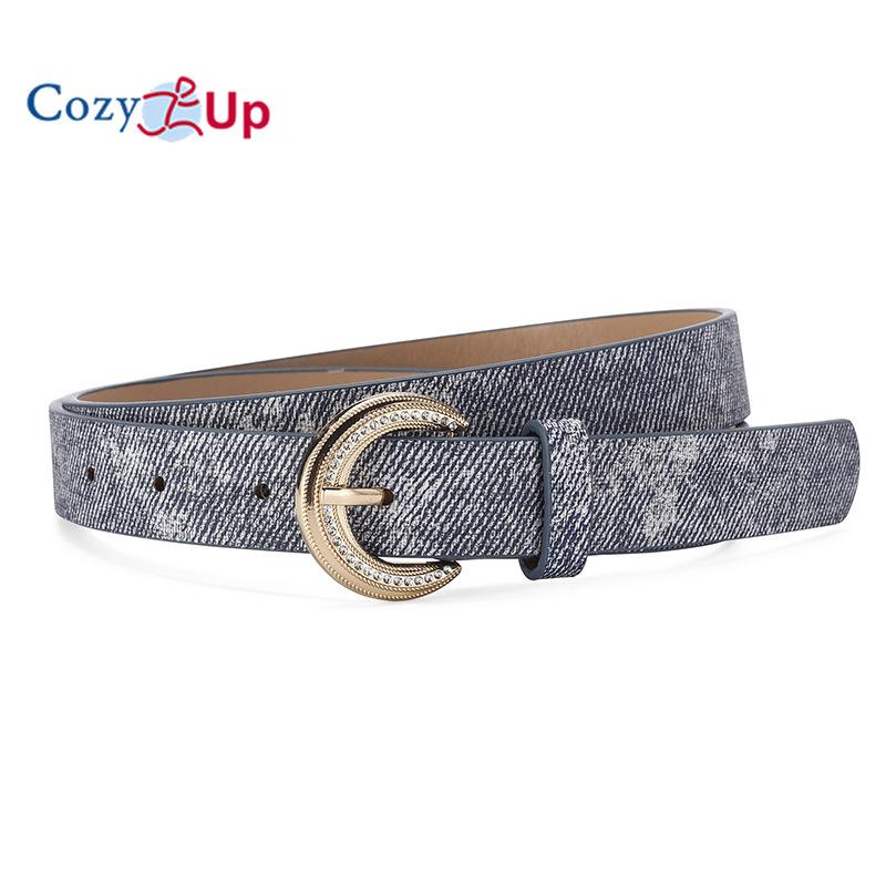 Rhinestone Inlaid Gold Buckle Elegant Decoration Ladies Belt