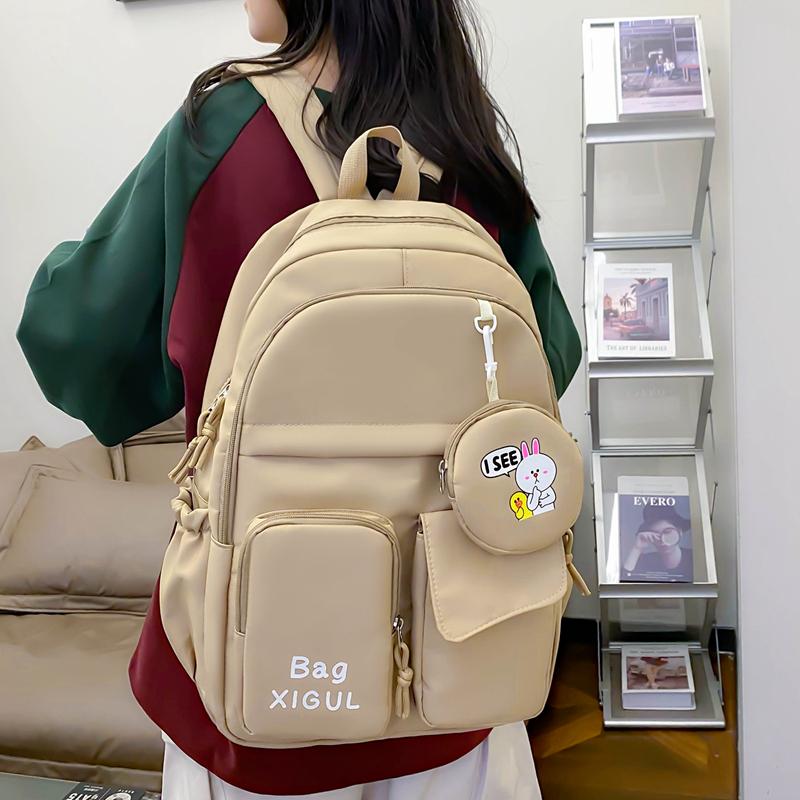 Five-Piece Backpack Set Student Schoolbag Waterproof Backpack Women's Nylon Backpack