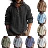 Мужская летняя однотонная хлопковая льняная куртка с длинным рукавом и капюшоном на пуговицах