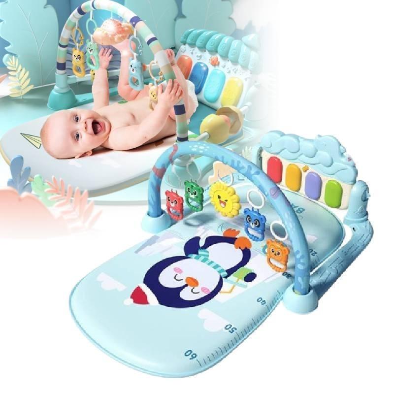 Infant Musical Piano Baby Gym Mat With Detachable Hanging Toys And Light-up Features