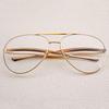 Trendy Oversized Round Aviator Sunglasses for Women Men Gold Metal Gradient Tea Oval Frame Pilot Sun Glasses UV400 Retro Shades