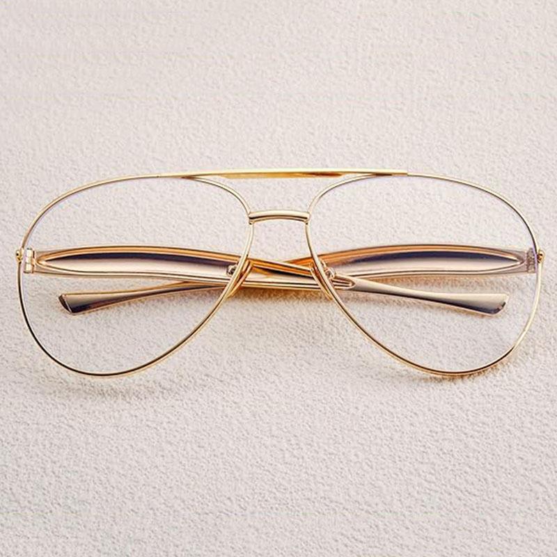 Trendy Oversized Round Aviator Sunglasses for Women Men Gold Metal Gradient Tea Oval Frame Pilot Sun Glasses UV400 Retro Shades