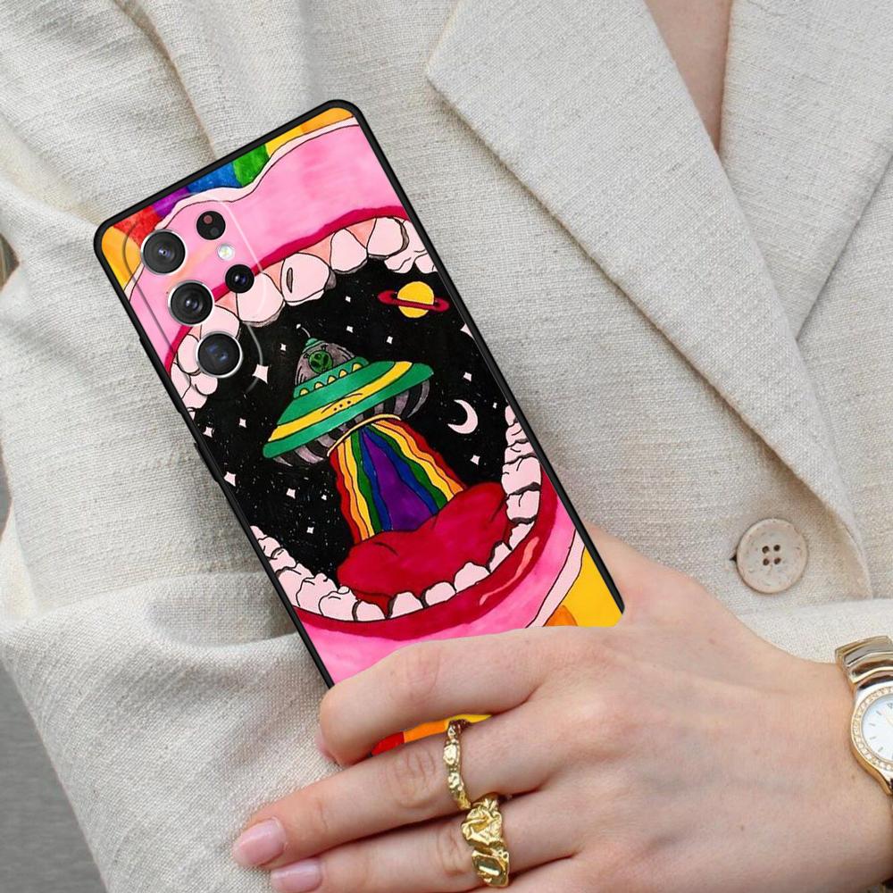 Эстетичный Мультяшный Инопланетянин Космический Чехол для Телефона Samsung Galaxy S26 Ultra S25 S24 S23 S22 S21 S20 Note10