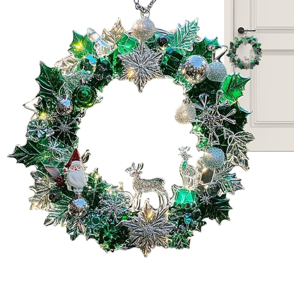 Christmas Tree Decorations 2D Santa Claus Home Decor Small Holiday Christmas Charm For Living Room Entryway Window Door Shelf