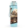 1PC Old Steam Locomotive Train Pattern 750ml Color Plastic Sports Water Bottle Leakproof Flip Straw Lid Suitable for Sports Office Home Use