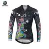 Womens Cycling Jersey Shorts Set With Leaf Print Moisture Wicking Quick Dry Long Sleeve Bike Apparel Ride