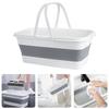 Portable Silicone Folding Car Wash Bucket Large Mop Bucket, Rectangular Thickened Plastic Household