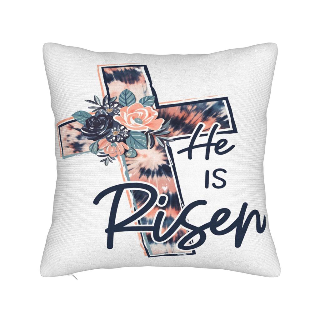He Is Risen Boho Easter Christian Jesus Pillow Case Fashion Pillow Cover Soft Pillowcases For Chair Sofa Home Decor