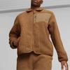 Puma Classics Sherpa Jacket Solid Color Lapel Zipper Imitation Lamb Wool Coat Unisex Jacket Chocolate 626323-93