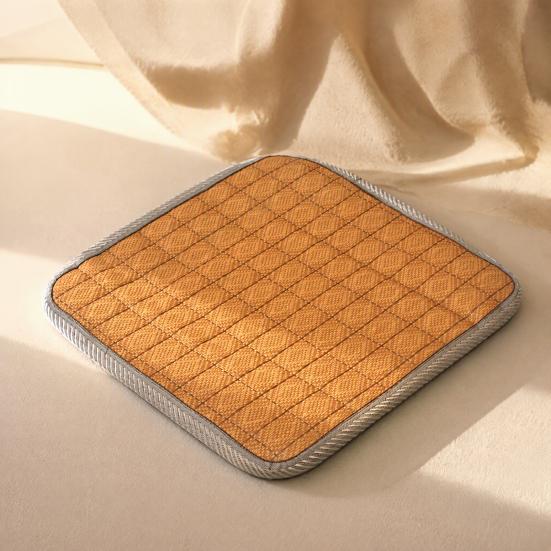 Durable Viscose Fiber Chair Cushion Rattan Mat Cushion, Double-sided Seat Cooling Summer Hard Pressure Relief Pad with Ties for Office Dining