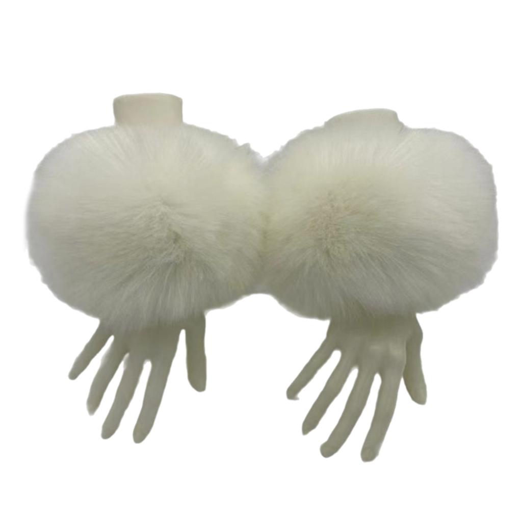 Мягкие пушистые нарукавники для модных женщин и модной молодежи, разноцветные пушистые манжеты в стиле Y2K