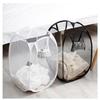 Foldable Mesh Laundry Hamper: Convenient and Compact Dirty Clothes Storage for Bathroom and Home.