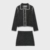French Style Women's Knitted Suit: Single-Breasted Jacket + Short Skirt