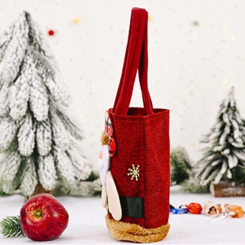 1PCS Christmas Gift Bags Handbags Tote Bags Candy Bags Snowman Bear Gift Bags Storage Bags Christmas Decoration