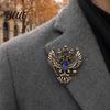 Брошь в винтажном стиле Орел Металлический значок Двуглавый дизайн Значок на лацкан