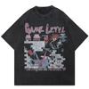 Футболка унисекс с винтажным принтом Heren Streetwear Gewassen Zwart 2024
