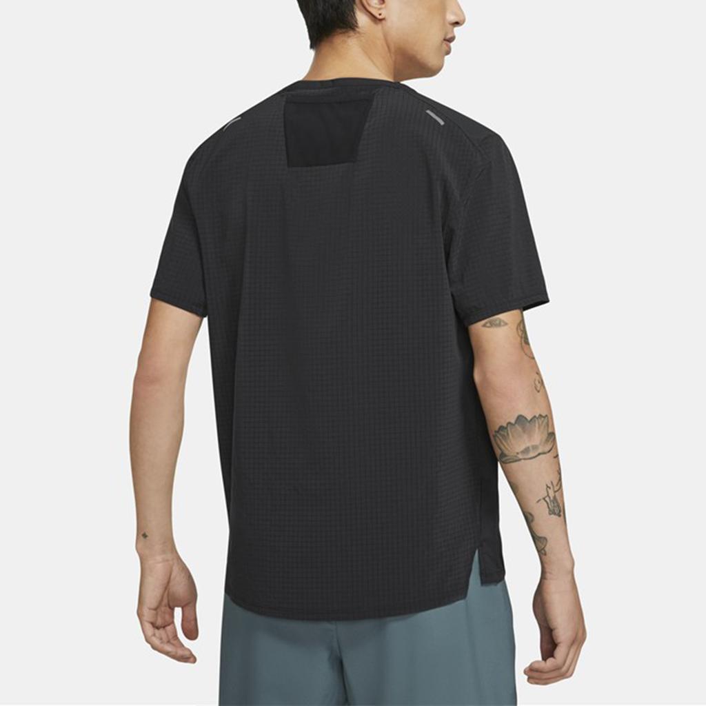 Nike Свободная спортивная футболка с сетчатой вставкой с коротким рукавом, мужские топы, черные CZ9051-010