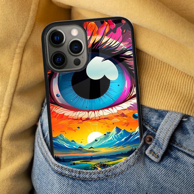Eye Illustration Soft Phone Case for iPhone 17 Air 16e Pro max 15 Pro 13 14 Plus 11 12 MagSafe Magnetic Coque