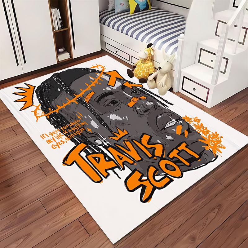 Travis Scott Graphic Art Carpet suitable as a non-slip mat for the living room or bedroom sofa