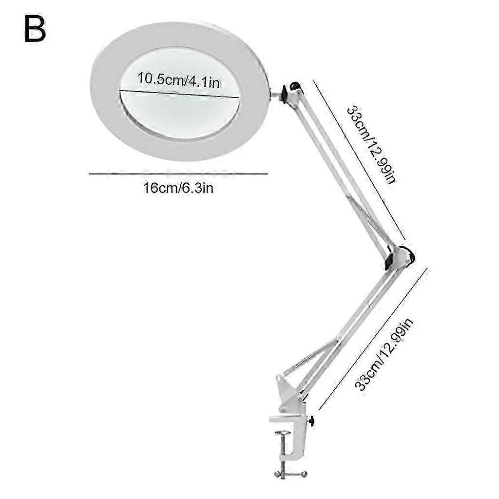 LED Magnifying Lamp Metal Swing Arm Magnifier Lamp - Stepless Dimming 2 Sizes 2025