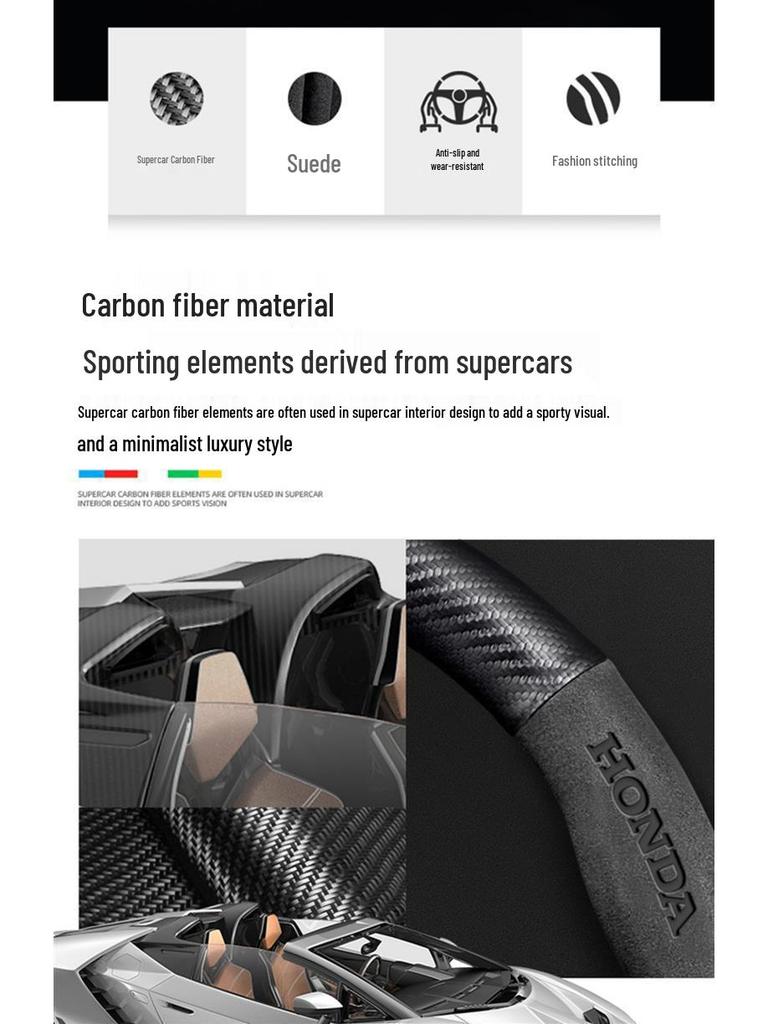 Honda Accord 2004-2022 Carbon Fiber Steering Wheel Cover (7th-10th Gen)