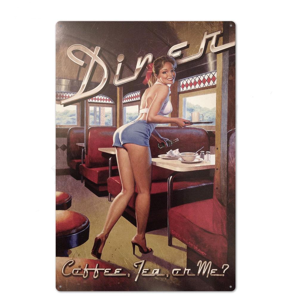 Оловянная вывеска в стиле пин-ап для девочек, металлическая винтажная сексуальная металлическая вывеска, настенный декор для бара, паба, клуба, человека, пещеры, ретро-вывески, покраска металла