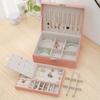 Double-layer Jewelry Box Organizer Earring Ring Necklace Jewlery Display Storage Case with Lock for Jewelry Boxes and Packaging
