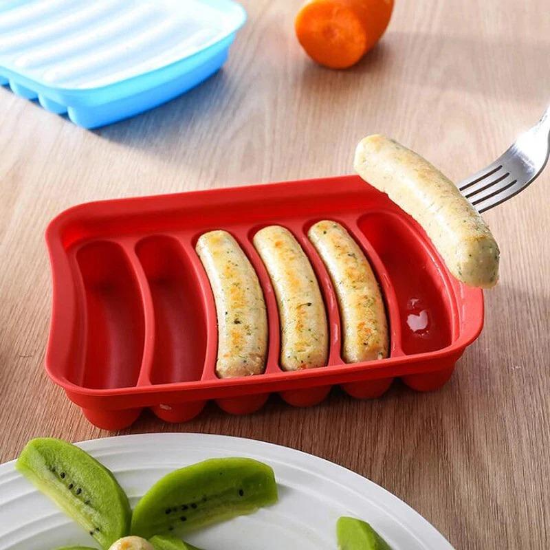 Силиконовая форма для сосисок DIY Домашние формы для хот-догов и бургеров Антипригарная Безопасная для духовки/микроволновки Многоразовые аксессуары для выпечки тортов и пирогов