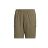 Solid Color Logo Embroidered Elastic Waist Straight Shorts Men Bottoms Olive-Green IA9418