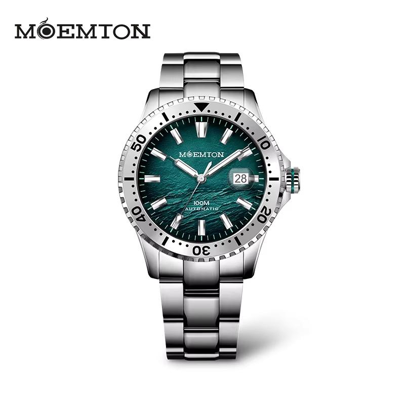 MOEMTON man watches, fully automatic mechanical watch, sapphire crystal, sports diving watches for man