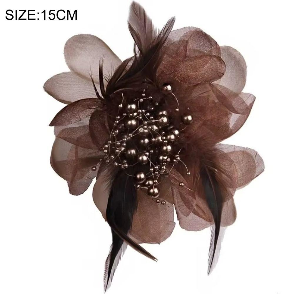 Large Women's Corsage Solid Color Lapel Pin Fashion Feather Fabric