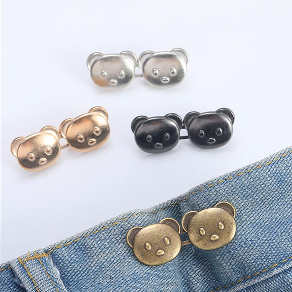 4 пары утягивающих поясов в форме медведя, регулируемые утягивающие пояса для брюк, пуговицы на талии, удлинители талии для джинсов, регулируемые утягивающие пояса, пуговицы