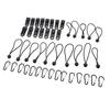 45 Pcs Black Tarp Clamps Set with Hooks and Bungee Cords Strong Gripping Power for Camping Vehicles