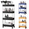 3layer Narrow Gap Storage Rack Slim Storage Cart with Wheel Trolley Kitchen Bathroom Shelves Organizer Mobile Shelving