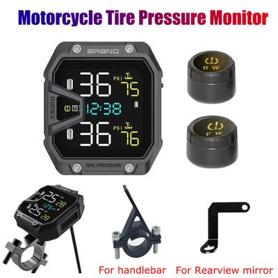 Мотоциклетная система контроля давления в шинах TPMS с 2 датчиками, беспроводной умный комплект сигнализации шин, аксессуары для мотоцикла, универсальный