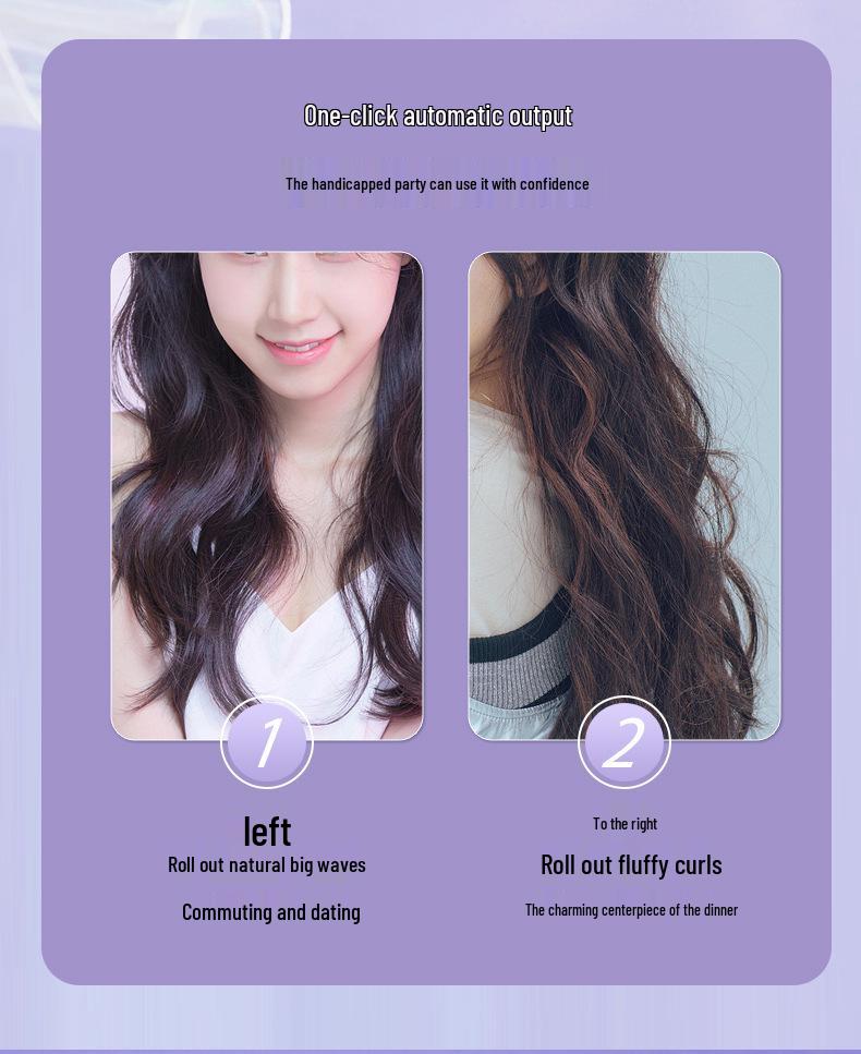 36mm Large Wave Negative Ion Automatic Curling Iron - Hair-Friendly & Creates Water Ripple Curls