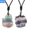 Personality Fox Pendant Semi Precious Stone Animal Necklace
