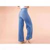 High-Waisted Stretchy Straight Leg Denim Jeans Women Comfort Fit Casual Workwear