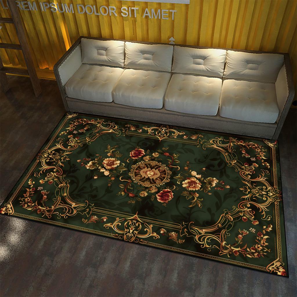 Европейский стиль большой площади ковер для гостиной цветочный узор украшение домашний напольный коврик нескользящий крыльцо входная дверь моющийся