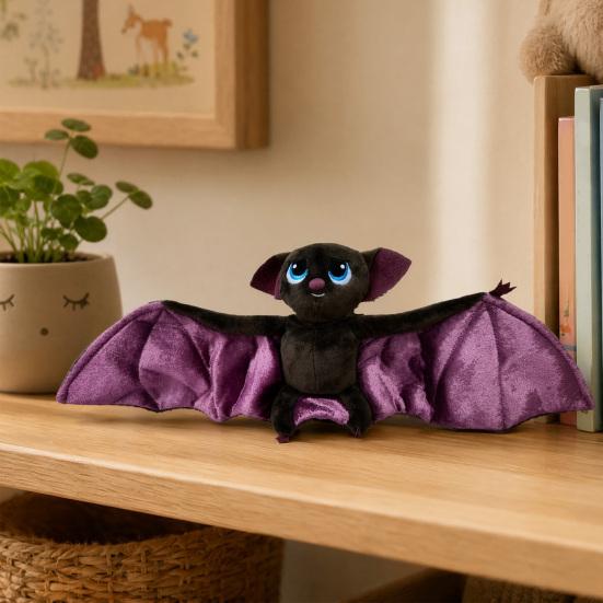 Soft Bat Animal Plush Toy, Realistic Bat Design Doll with Fluffy Wings, Breathable Fabric Plush Animal Toy for Kids And Adults