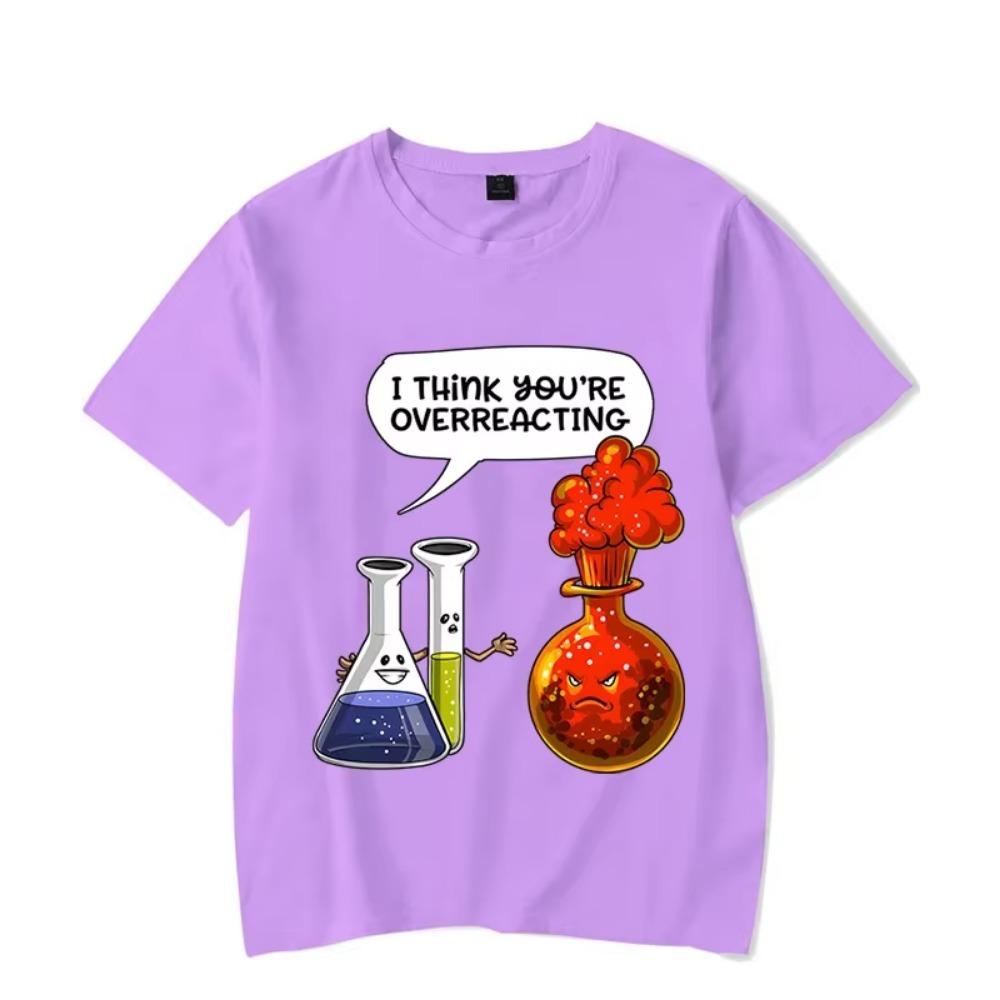 Новая трендовая летняя мода мужская женская футболка Химия Ты преувеличиваешь Смешные мужские футболки оверсайз Топы с коротким рукавом Футболка