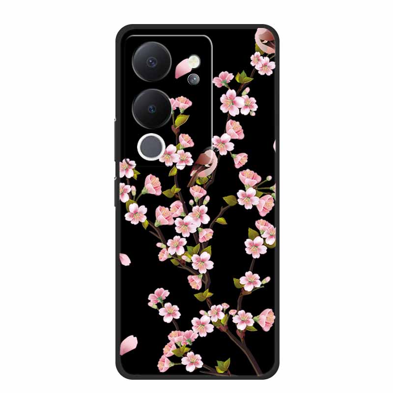 Funda For Vivo V30 Lite Case Cute Cartoon Cat Black Silicone Shockproof Soft Phone Cases For Vivo V30 Lite Back Cover Case Bag