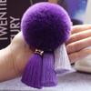 Cute Rabbit Fur Ball Keychain Tassel Pendant for Women Mobile Phone Case Car Ladies Bag Plush Pendant