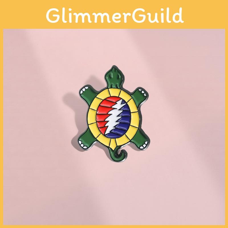 Eyecatching Turtle Cartoon Brooch Unique Alloy Pin For Rock Music Enthusiasts
