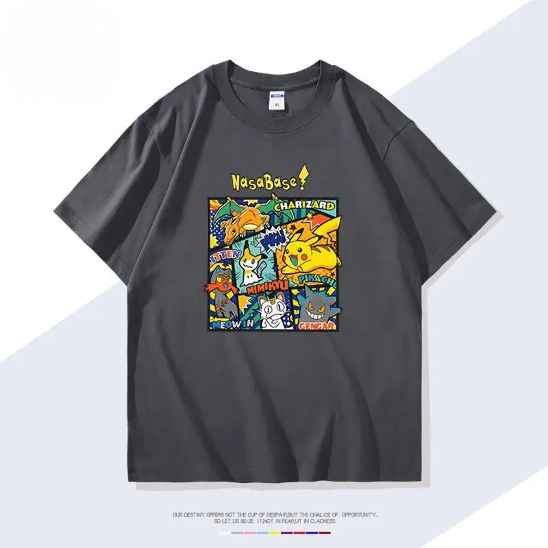 2026 Anime Eevee Collaboration Pure Cotton Shortsleeved Tshirt for Unisex and Unisex Summer Anime Style Loosefitting