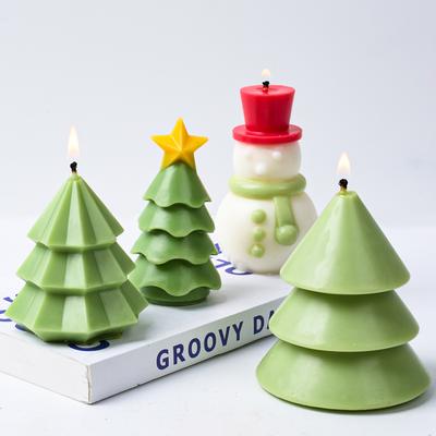 3D Форма для свечи в виде рождественской елки, силиконовая, DIY, набор для изготовления свечей в виде снеговика, ручная работа, мыло, гипс, смола, инструменты для выпечки, праздничные подарки