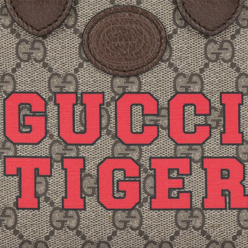 Gucci Monogram Logo Print Tote Bag Men Tote Bags Brown 671623-US7EC-9396